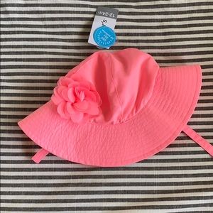 NWT baby neon pink sun hat! 12-24m